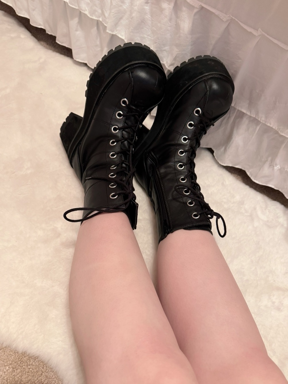 Demonia Black Platform Combat Boots